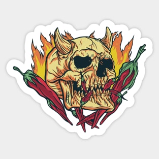 Skull with Horns Sticker